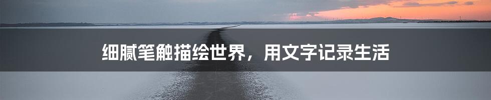 细腻笔触描绘世界,用文字记录生活