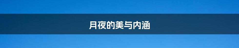 月夜的美与内涵
