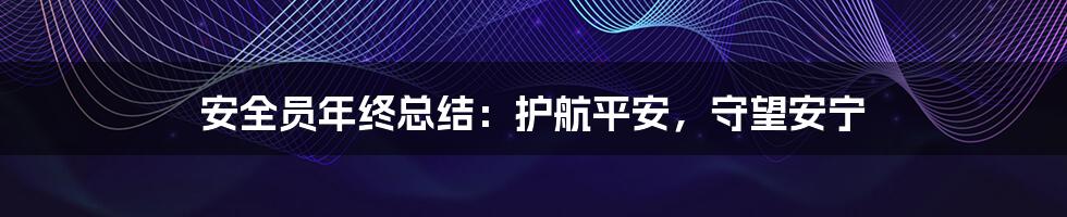 安全员年终总结:护航平安,守望安宁
