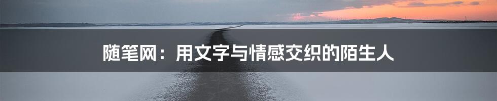 随笔网:用文字与情感交织的陌生人