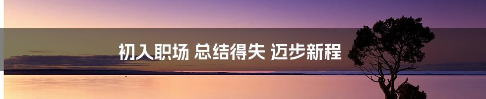 初入职场 总结得失 迈步新程