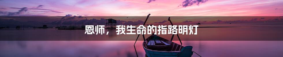 恩师，我生命的指路明灯
