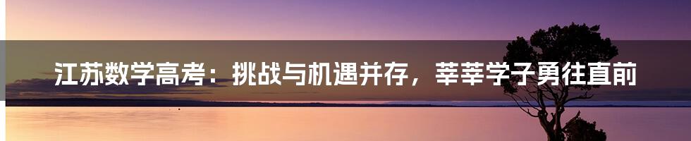 江苏数学高考：挑战与机遇并存，莘莘学子勇往直前