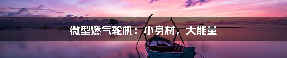 微型燃气轮机:小身材,大能量