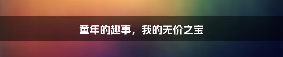 童年的趣事,我的无价之宝