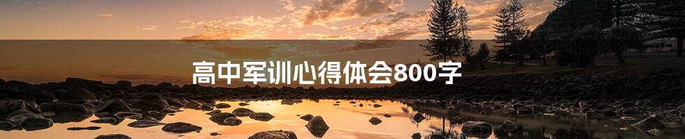 高中军训心得体会800字