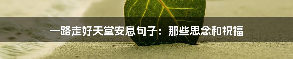 一路走好天堂安息句子：那些思念和祝福
