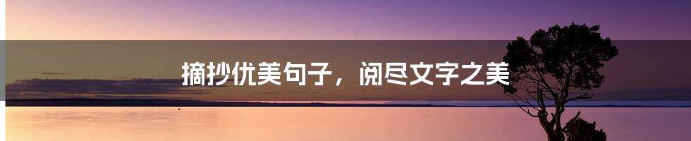 摘抄优美句子,阅尽文字之美