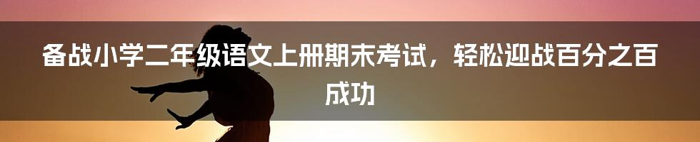备战小学二年级语文上册期末考试,轻松迎战百分之百成功