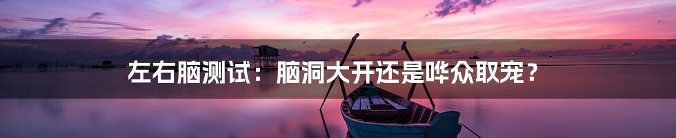 左右脑测试：脑洞大开还是哗众取宠？