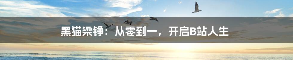 黑猫梁铮:从零到一,开启B站人生