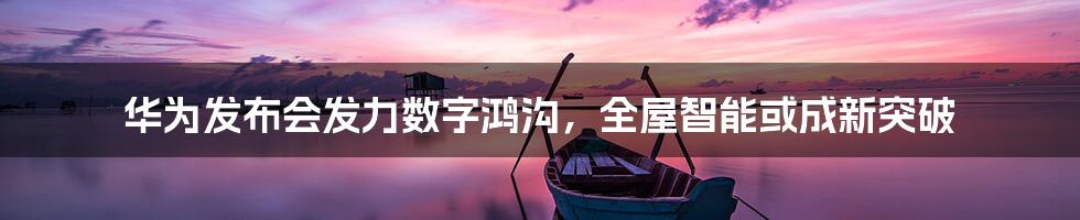 华为发布会发力数字鸿沟,全屋智能或成新突破