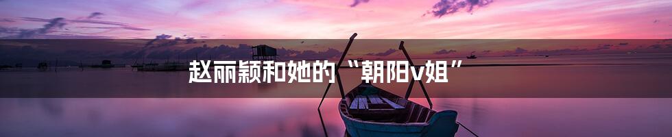 赵丽颖和她的“朝阳v姐”