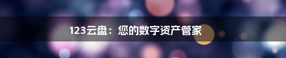 123云盘：您的数字资产管家