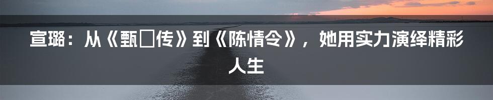 宣璐：从《甄嬛传》到《陈情令》，她用实力演绎精彩人生