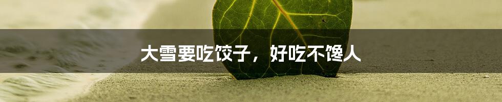 大雪要吃饺子，好吃不馋人