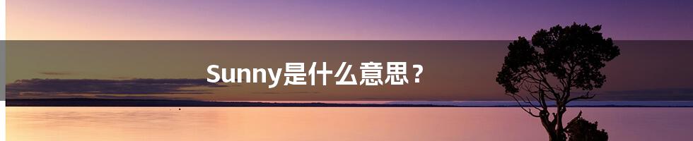 Sunny是什么意思?