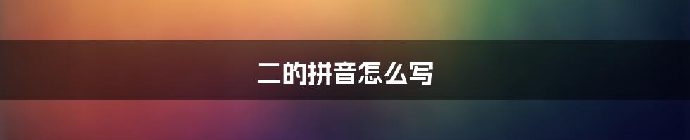 二的拼音怎么写