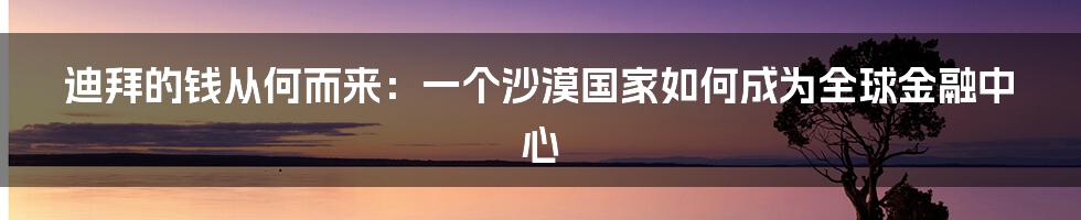 迪拜的钱从何而来：一个沙漠国家如何成为全球金融中心