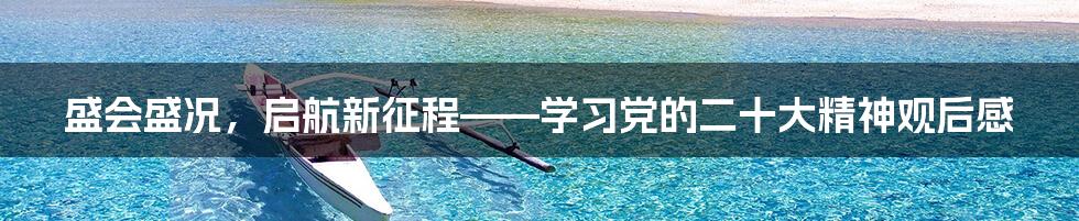 盛会盛况,启航新征程——学习党的二十大精神观后感