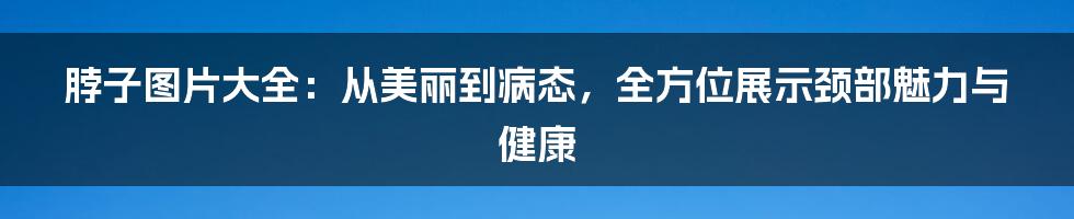 脖子图片大全：从美丽到病态，全方位展示颈部魅力与健康