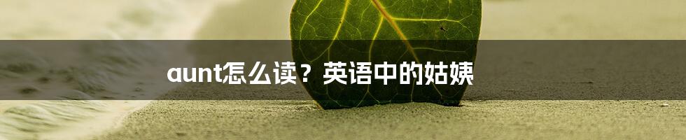 aunt怎么读？英语中的姑姨