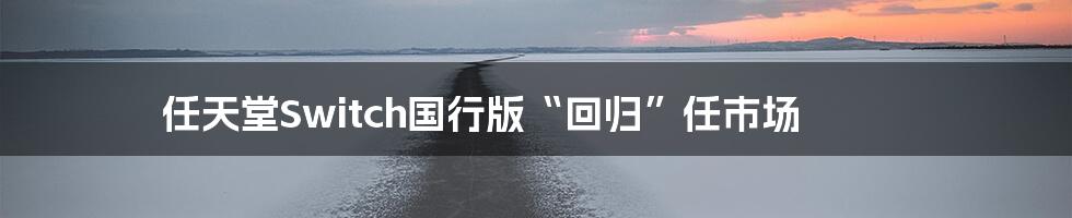 任天堂Switch国行版“回归”任市场