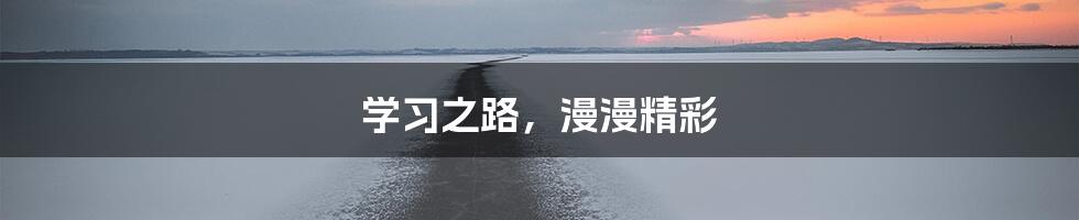学习之路,漫漫精彩