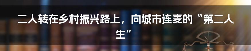 二人转在乡村振兴路上,向城市连麦的“第二人生”