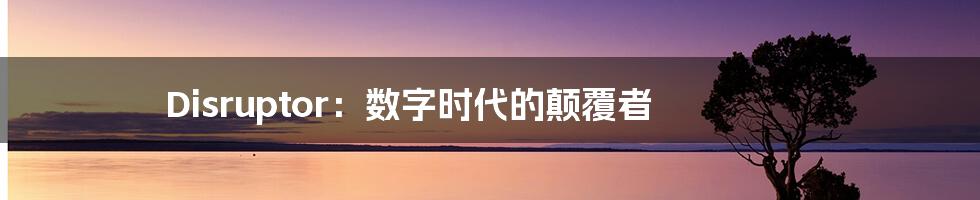 Disruptor:数字时代的颠覆者