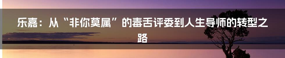 乐嘉：从“非你莫属”的毒舌评委到人生导师的转型之路