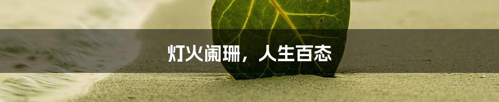 灯火阑珊,人生百态