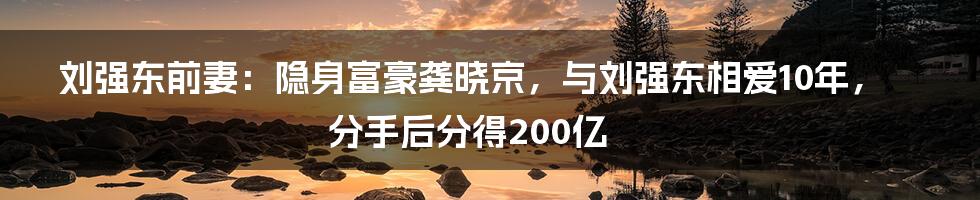 刘强东前妻：隐身富豪龚晓京，与刘强东相爱10年，分手后分得200亿