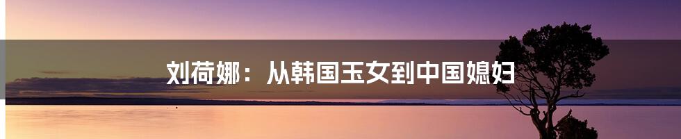 刘荷娜：从韩国玉女到中国媳妇