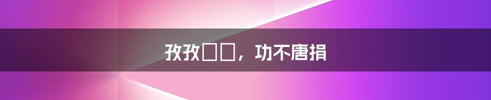 孜孜矻矻,功不唐捐