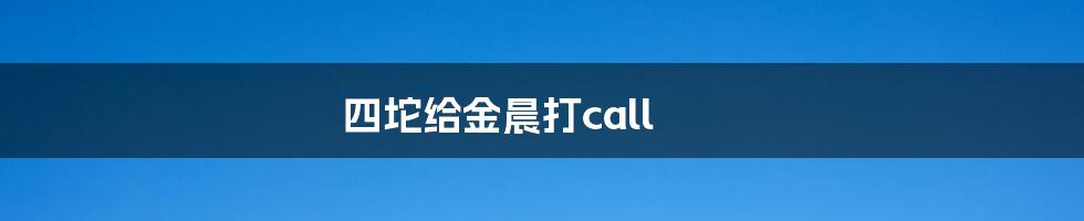 四坨给金晨打call
