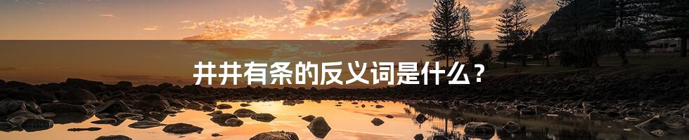 井井有条的反义词是什么?