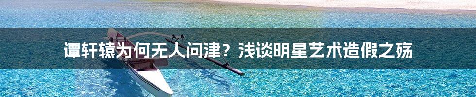 谭轩辕为何无人问津?浅谈明星艺术造假之殇