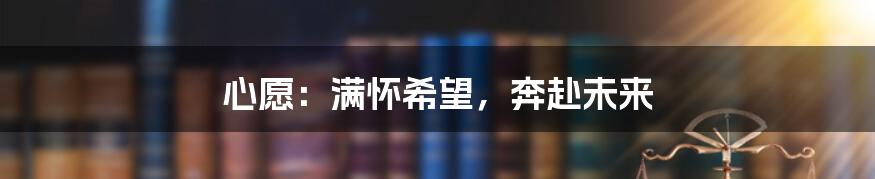 心愿:满怀希望,奔赴未来