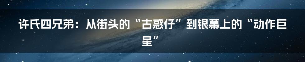 许氏四兄弟:从街头的“古惑仔”到银幕上的“动作巨星”
