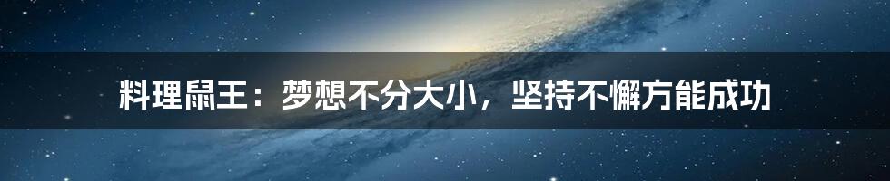 料理鼠王：梦想不分大小，坚持不懈方能成功