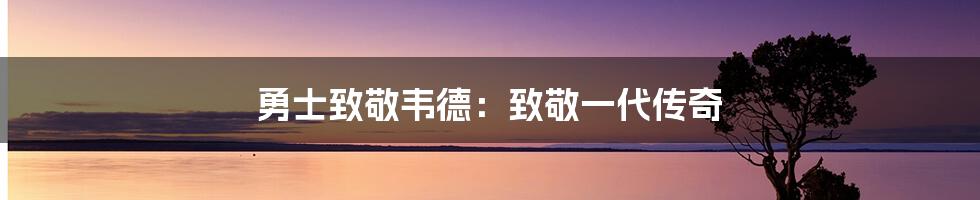 勇士致敬韦德:致敬一代传奇