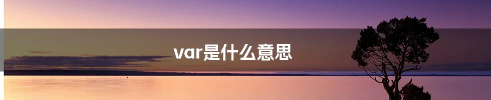 var是什么意思