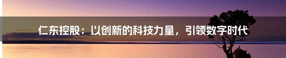 仁东控股：以创新的科技力量，引领数字时代