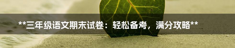 **三年级语文期末试卷:轻松备考,满分攻略**