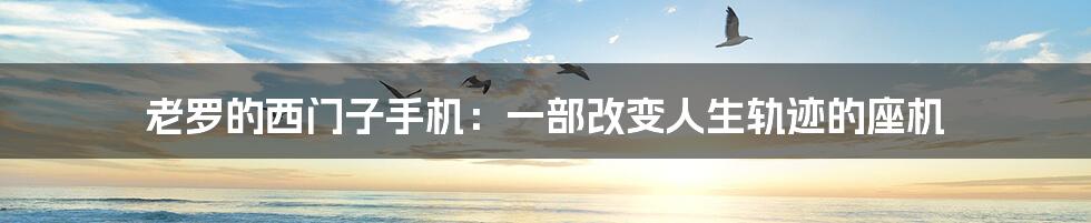 老罗的西门子手机：一部改变人生轨迹的座机