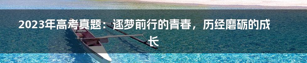 2023年高考真题:逐梦前行的青春,历经磨砺的成长