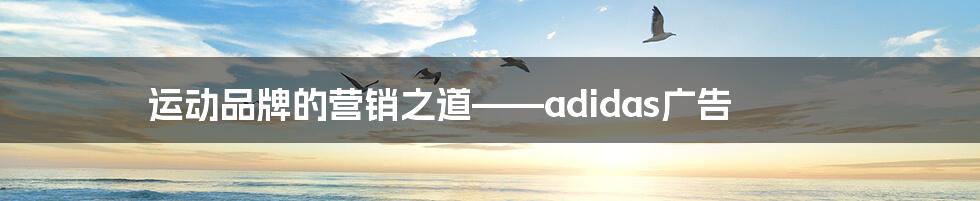 运动品牌的营销之道——adidas广告