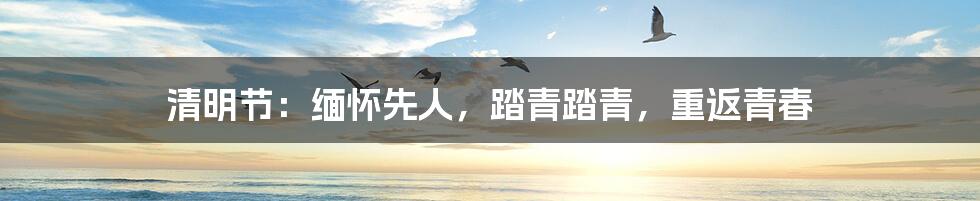 清明节:缅怀先人,踏青踏青,重返青春