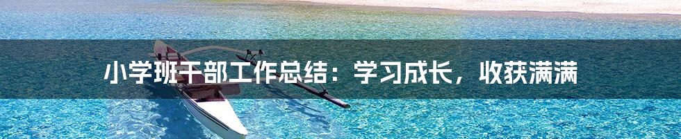 小学班干部工作总结：学习成长，收获满满